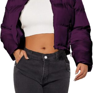 Women's Crop Short Jacket Cropped Puffer Fashion Jackets for Women Warm Winter Lightweight Coat