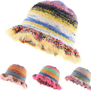 Crochet Bucket Hats for Wo Fashionable  Beanie Cute Winter Hats for Wo Knit Hats for Wo