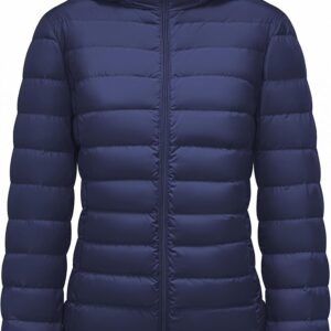 Women's Lightweight Packable Down Jacket Quilted Puffer Coat with Hood Removable