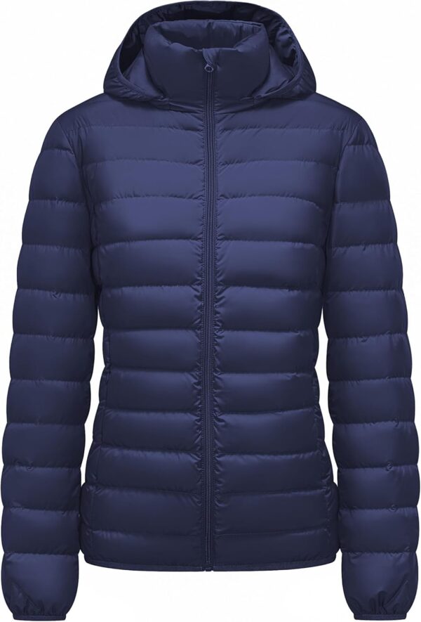 Women's Lightweight Packable Down Jacket Quilted Puffer Coat with Hood Removable