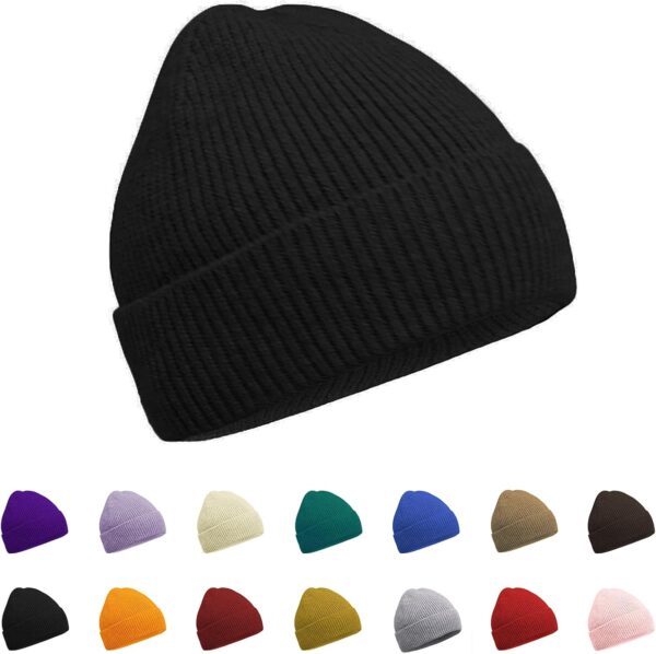 Warm Knit Beanie for Wo Winter Hat, Thick Fisherman Beanies Cuffed Plain Skull Caps