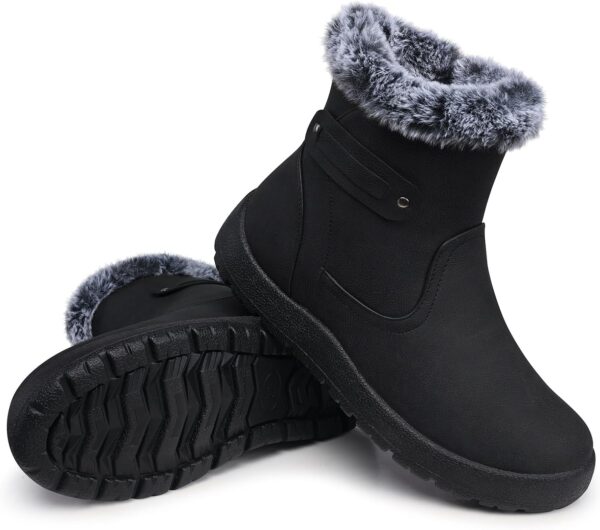 Womens Winter Boots Warm: Womens Waterproof Snow Boots Ankle Casual Cold Weather Fur Lined Comfortable Booties